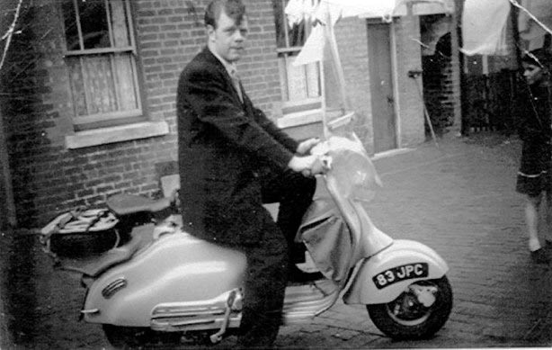 Brian on a Vespa Scooter